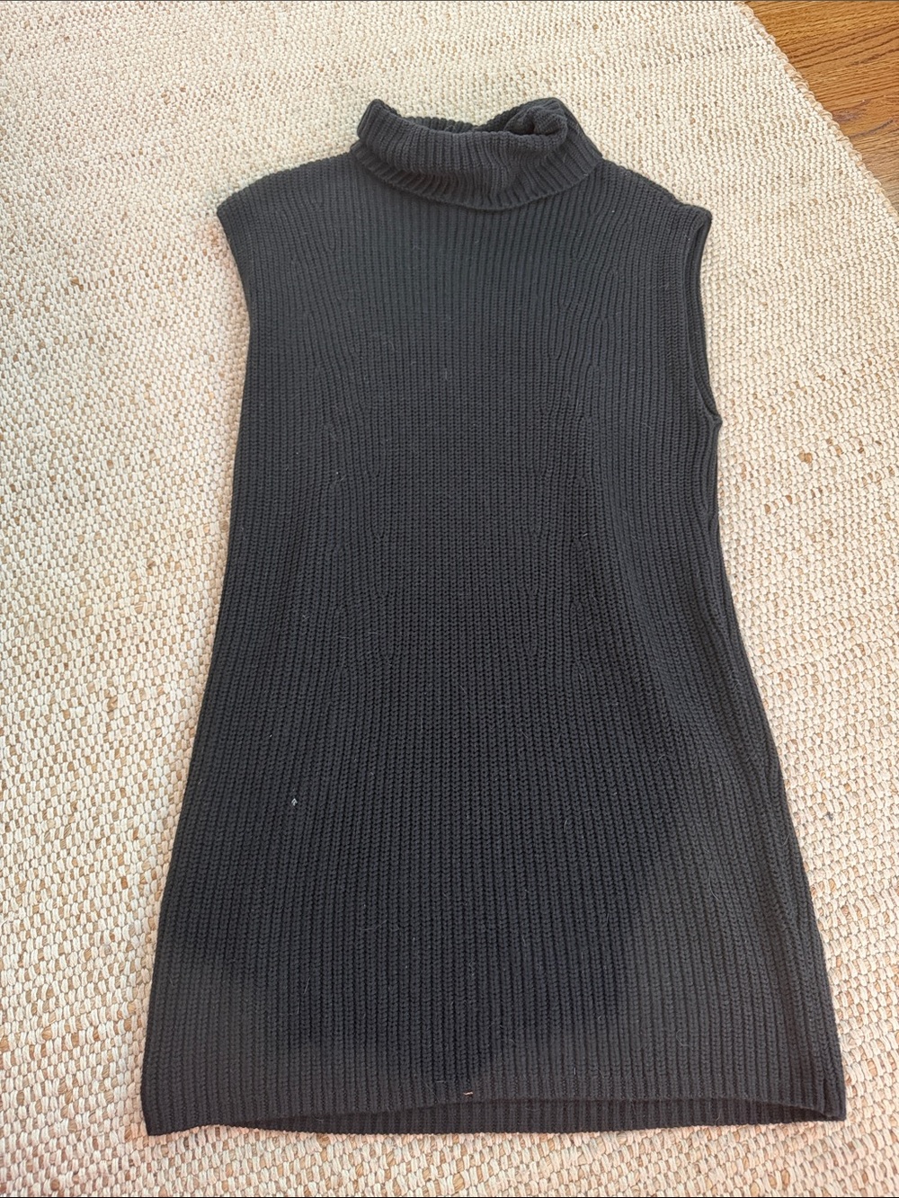 Abercrombie & Fitch Black Sleeveless Turtleneck Knit Dress